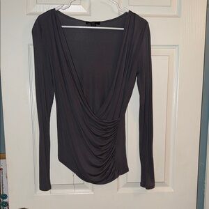 Forever 21 Charcoal Drape Front Blouse